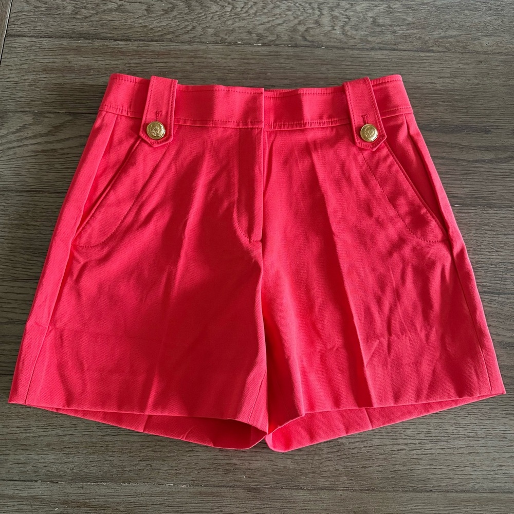 White House Black Market Red/Gold High Waist Shorts Size 6